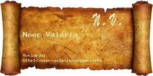 Neer Valéria névjegykártya